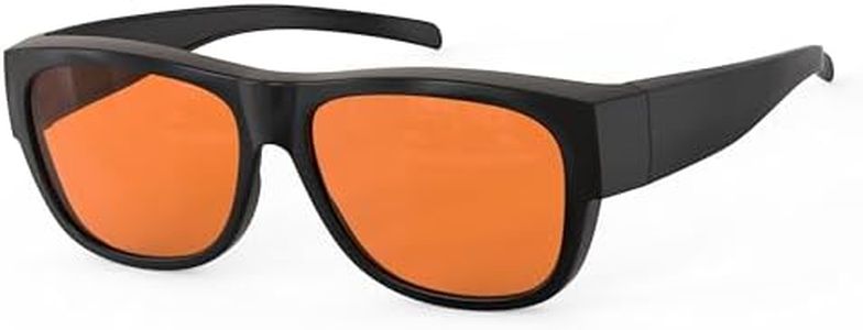 Bloomoak 99% Blue Light Blocking Fit Over Glasses-Amber Nighttime Eyewear-Fit Over Prescription & Reading Glasses, Anti Glare for Better Sleep, Screens
