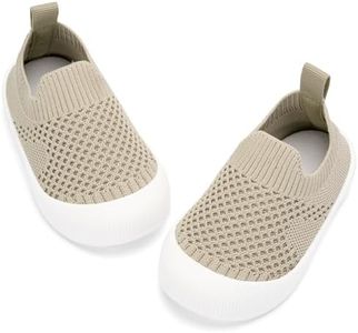 BACSAC Baby Toddler Shoes Boys Girls Infant Lightweight Breathable Walking Sock Sneakers 6-36 Months Pure Camel,9-12 Months