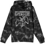 Bioworld Led Zeppelin Falling Icarus Logo Long Sleeve Black Cloud Wash Hooded Sweatshirt-Medium