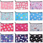 12 Pieces Teeth Makeup Bag Cute Cosmetic Bag for Nurse Women Girls Dental Dentist Gift Colorful Toiletry Bag Multifunctional Polyester Bag with Zipper Teeth Printed Accessories (7.09 x 4.33 Inch)