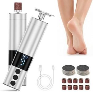 Mchifrys Professional 2-in-1 Electric Foot File and Pedicure Kit - 9-Speed Rechargeable Electric Callus Remover, Electric Foot Callus Remover for Cracked Heels & Dead Skin, Silver Foot Grinder