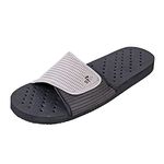 Showaflops Boys' Shower & Water Sandals for Pool, Beach, Camp and Gym - Classic Adjustable Colorblock Slide black Size: 4-5 Big Kid