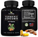 Turmeric Curcumin with Black Pepper Extract (Piperine) - 120 Veggie Tumeric Capsules - Premium 95% Standardized Curcuminoids - Best Absorption & Potency - Joint Support Supplement