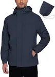 COOFANDY Mens Lightweight Rain Jacket Waterproof Mountain Sport Jacket For Men Hooded Windbreaker Raincoat Big and Tall