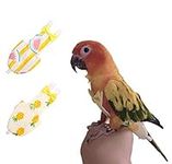 KAMA BRIDAL Bird Diaper Parrot Washable Diaper Nappies for Parakeet Cockatiel Mini Macaw Budgie Canary Flight Suit 2 Pcs