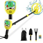 TANGZON Metal Detector for Kids, High Accuracy Gold Detector Kit Metal Finder with 64-84cm Adjustable Stem, IP68 Waterproof Coil and LCD Display, Outdoor Treasure Hunter