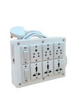 INDRICO PVC 2000W 6 Way Electrical Power Outlets with Switch (Pack of 1, White) (5 meter Cable)