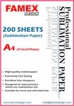 100-200-300 Premium Quality A4 Sublimation Paper for Mug Transfer and sub Heat Press (200)