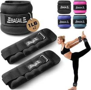 BAGAIL Ankle and Wrist Weights for Women & Men, 1 Pair 1/2/4/6/8/10 LBS Leg Weight with Sleek Design & Secure Fit, Arm Weighted Set for Walking, Running, Home Fitness & Physical Therapy - 2lb, Black