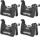 AGPTEK Bike Brake Pads, High-Performance Bicycle Brake Pad, 4 Pairs Quiet Bike Pad for Mountain Bike Disc Brakes, Compatible with Shimano Deore XT SLX Hone Alfine Saint, Black, Resin