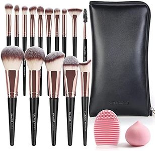 Pinceaux de maquillage Ensemble de pinceaux de maquillage 15 pièces Pinceaux de maquillage synthétiques de qualité professionnelle pour correcteur de fard à joues avec trousse de maquillage