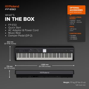 Roland FP-E50 88-Key Digital Piano – Portable Keyboard