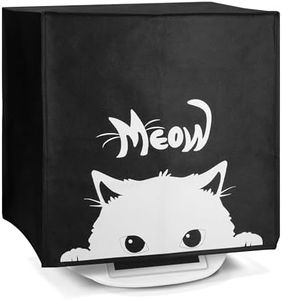 kwmobile Cover Compatible with Thermomix TM5 / TM6 - Plastic Case for Kitchen Mixer - Black/White Curious Cat