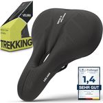 VELMIA Bike Seat Designed in Germany, Made of Comfy Memory Foam I Bicycle Seat for Men and Women, Waterproof Bike Saddle with Smart Zone-Concept I Exercise Bike Seat, Seat for BMX, MTB & Road