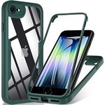 Case for iPhone SE 2022 (SE 3rd Generation),iPhone SE 2020 Case, iPhone 8/7 Case, Built-in Screen Protector 360 Full Body Shockproof Heavy Duty Protection Case for iPhone 7/8/SE 3 5g/SE 2020 - Green