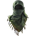 Luxns Military Shemagh Tactical Desert Scarf / 100% Cotton Keffiyeh Scarf Wrap for Men And Women, Green, One Size