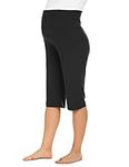 Ekouaer Women's Maternity Capris Comfortable Lounge Pants Pregnancy Clothes Black XXL