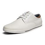 Bruno Marc Men's Classic Lace Up Casual Canvas Sneakers Shoes,Size 8,White,RIVERA-01