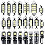 AIEX Led Interior Light Kit, 23pcs T10 Interior Car Lights Led Bulbs Led Dome Lights with Decoding Light for Car Interior Map Dome Door Courtesy (8 Models), White