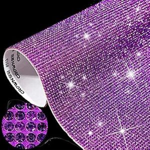 12000 Pieces 2mm Bling Bling Rhinestone Sheet Rhinestone Sticker DIY Car Decoration Sticker Self Adhesive Heat Repair Glitter Crystal Gem Sheet Sticker for Car&Craft Decoration(Violet)