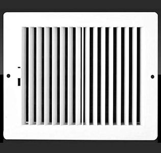 8w X 4"h Never Rust Plastic 2-Way-Vertical Air Supply Register - HVAC Vent Duct Grille - Off White [Outer Dimensions: 9.75"w X 5.75"h]