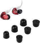 kwmobile Replacement Ear Tips Compatible with Shure AONIC 215 / SE215 / SE846 / SE535 / SE112 - Set of 6 - Memory Foam Eartips - Black