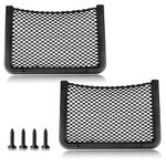 2 Pieces Large ABS Plastic Frame Car Storage Net Bag Phone Car Mesh Net Holder RV Storage Boat Cargo Pocket Organizer Framed Mesh Net Pocket with Screws for Auto RV Net(12x 7 Inch)