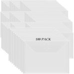 Briartw 100 Pack Clear 7x5" Storage Envelopes, Resealable Plastic Envelopes Pockets for Cutting Dies Stencil Crafts Organizer Holder,Storage Bag for Clear Stamp,Die Cuts,Scrapbook Paper,Photos
