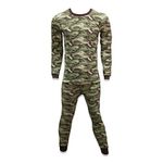 Andrew Scott Mens 2 Piece & 6 Piece Base Layer Long Sleeve + Long Pant Thermal Underwear Set (1 & 3 Pack Mix Match Options), Camogreen, 2X-LARGE 50-52