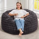 Hobestluk Bean Bag Chairs Adult Bean Bags Beanbag Chair with Filler, Giant Bean Bag Chairs for Aduts (Dark Grey, 3FT)