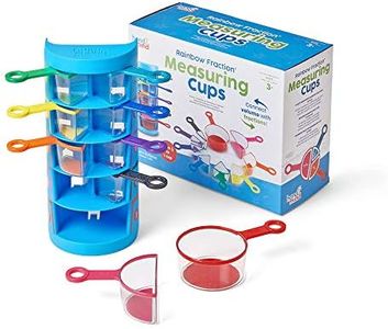 hand2mind Rainbow Fraction Measuring Cups, Kids Montessori Kitchen Tools, Toddler Cooking Tools, Sensory Table Materials, Fraction Manipulatives, Homeschooling Supplies, Easter Baking (Set of 9)