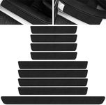 Door Sill Protector, 9 PCS Car Door Sill Protector Anti-Scratch Waterproof Edge Guards, Carbon Fiber Door Sill Trim (for Most Car Models)