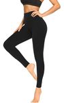 we fleece High Waisted Leggings for Women-Womens Black Workout Leggings Running Tummy Control Yoga Pants (Black, Small-Medium)