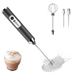 Milk Frother Coffee Milk Frother USB Rechargeable Handheld Milk Frother 1 Milk Frother 1 Whisk for Cappuccino, Hot Chocolate, Coffee, Latte