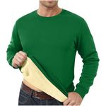 Men's Sweatshirts UK Clearance, Warm Fleece Plain Colour Jumpers Causal Sherpa Lined Pullover Sweater Classic Winter Sweatshirt Mens Long Sleeve Fleece Jumper Daily Office Basic Loose Fit Green