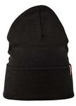 Levi's Unisex New Slouchy Beanie W Red Tab Detail Beanie, Black, One size