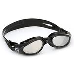 Aqua Sphere Kaiman Swim Goggle (Regular, Mirrored Lens/Black Frame)