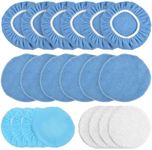 Harewu 20 Pcs 9 to 10 Inches Car Buffer Pads Polisher Pad Bonnet，Car Polishing Bonnet Buffing Pad Cover for Orbital Buffer Polisher