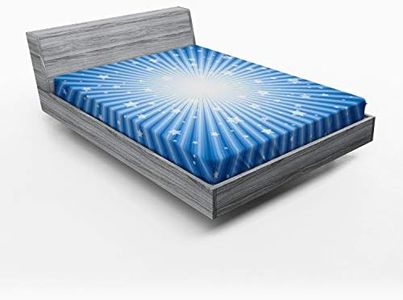 ABAKUHAUS Azul de la Vendimia Sábana Elastizada, Retro de la explosión de Estrellas, Suave Tela Decorativa Estampada Elástico en el Borde, 140 x 200 cm, Azul y Blanco