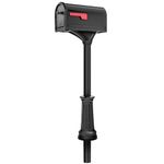 Architectural Mailboxes 7980B-10 Roxbury Mount Mailbox and Premium Steel Post Combo, Black