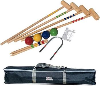 GICO Jeu de Croquet de qualité - Jeu en Plein air - 4 Joueurs - maillets Taille 80 cm - Qualite de EU - 3224