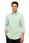 Van Heusen Men's Cotton Sport Slim Fit Shirt (VSSFWSLBH54779_Light Green 40)