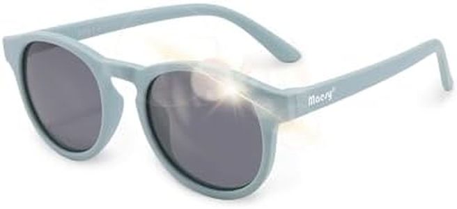 Maesy - occhiali da sole per bambini Faela - 3-6 anni - montatura flessibile - protezione polarizzata UV400 - bambini e bambine - rotondi (Azzurro)