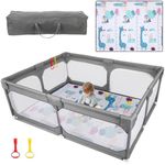 JINXIA Baby Playpen with Mat 75"*59