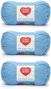 Red Heart Soft Baby Steps Baby Blue Yarn - 3 Pack of 141g/5oz - Acrylic - 4 Medium (Worsted) - 256 Yards - Knitting, Crocheting & Crafts