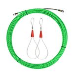 30M Wire Puller Wall Cable Running Fish Tape Push Pull Rod Electrical Fish Tape Kit Cable Puller Grip Cable Running Rod Fish Tape with Fastener