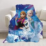 FISAPBXC Frozen Blankets Anime Kids Throw Blanket Cute Toddler Fleece Blanket Super Soft Girls Blankets Gifts Kids Bedding Cozy Micro Throw Blanket for Kids 150x100cm