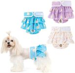 Washable Female Dog Nappies (3 Pack), Premium Reusable Leak Proof Puppy Diapers, Highly Absorbent Dog Diapers, Dog Panties for Female Dogs in Heat, Incontinent Puppies, Menstruating Female Dogs