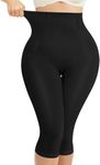 Nebility Women Tummy Control Shapewear Knee Length Butt Lifting Body Shaper Thigh Slimmers Underwear Slip Shorts Black