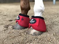 TGW RIDING 2520D Horse Bell Boots No-Turn Horse Bell Boots, Equine Ballistic Hoof Overreach Bell Boot, Pair (Red, L)